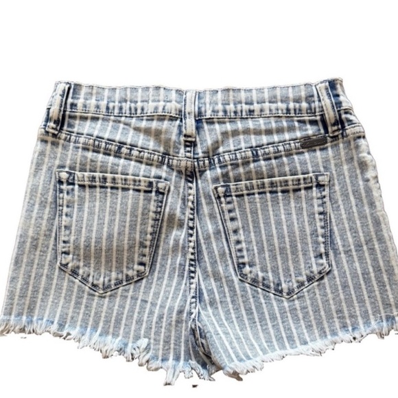 KANCAN ⭐ High Rise Striped Denim Shorts ✨ Button Fly Size 26 - Picture 2 of 10